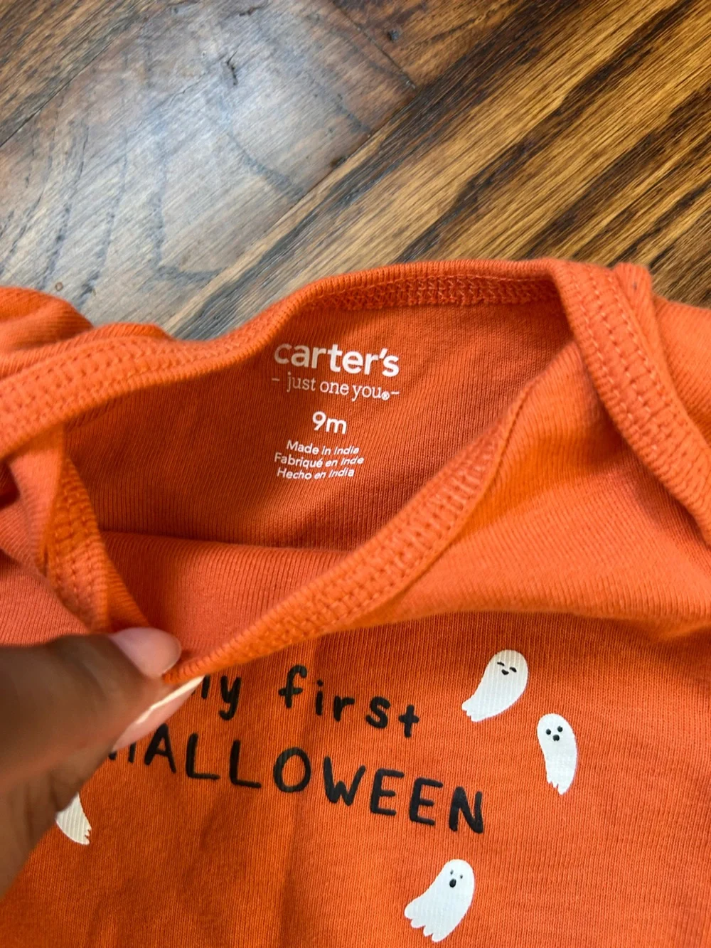 Carter's Orange My First Halloween Baby Bodysuit with Bib 9 Months